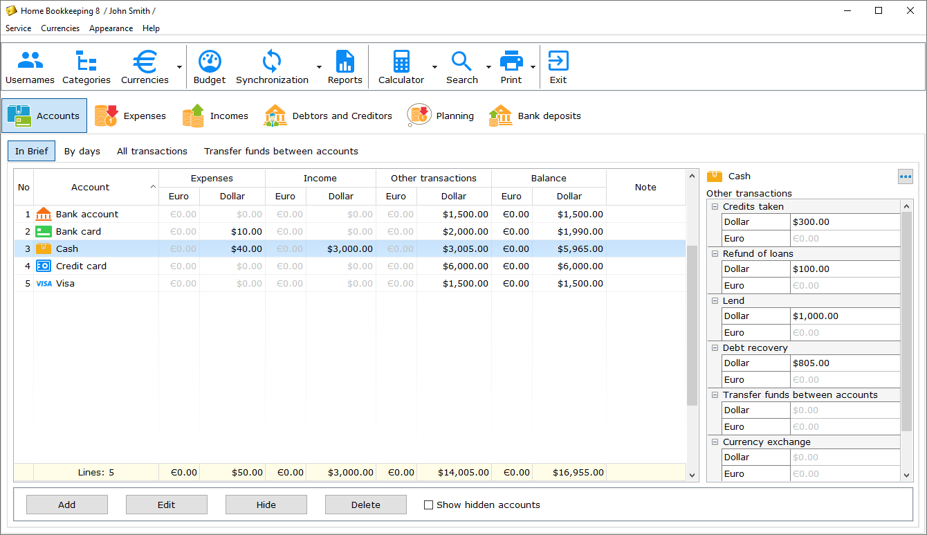 Home Bookkeeping 6.3.0.26 screenshot