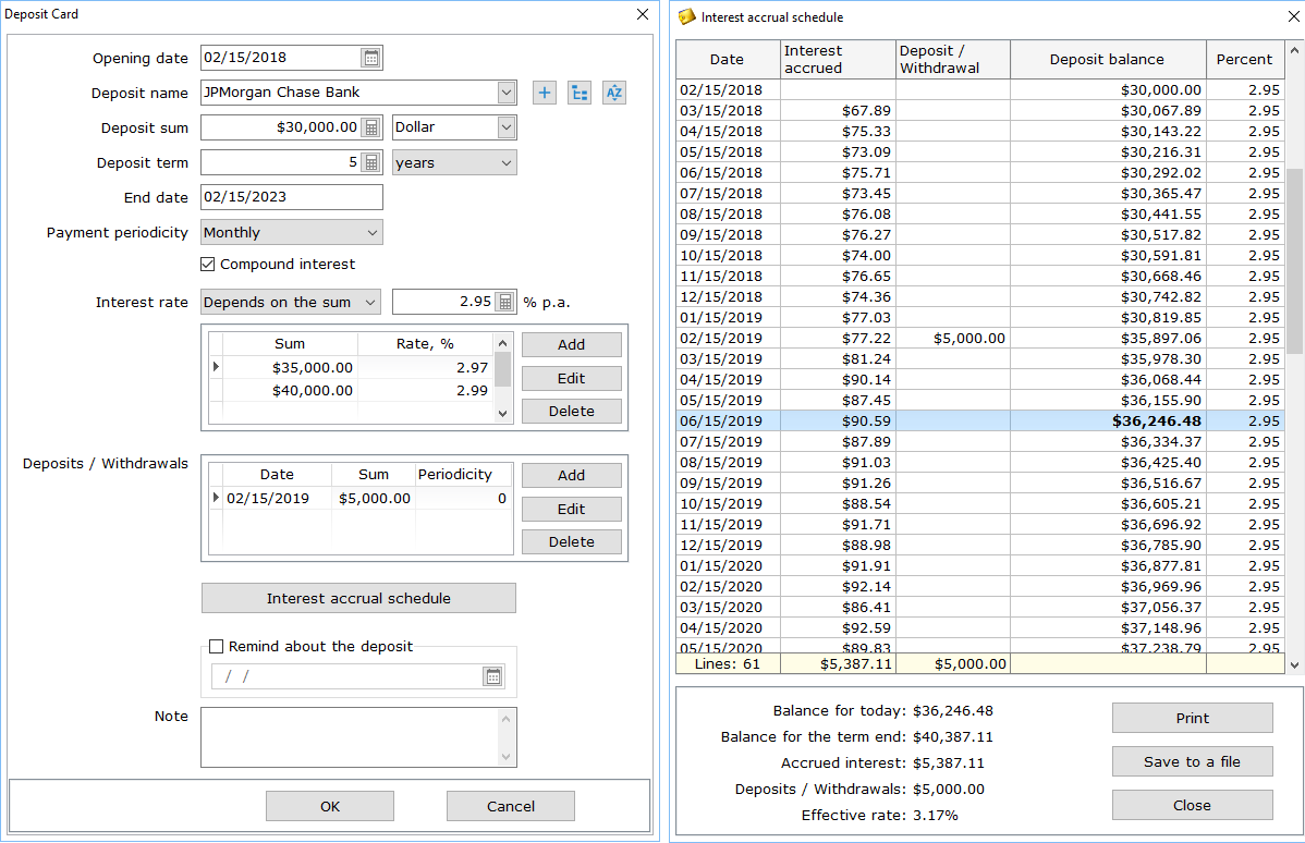 Home Bookkeeping. Bank Deposits.